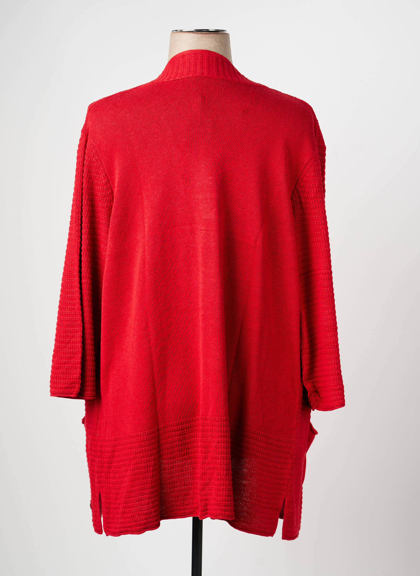 Gilet manches longues col v rouge OLSEN femme
