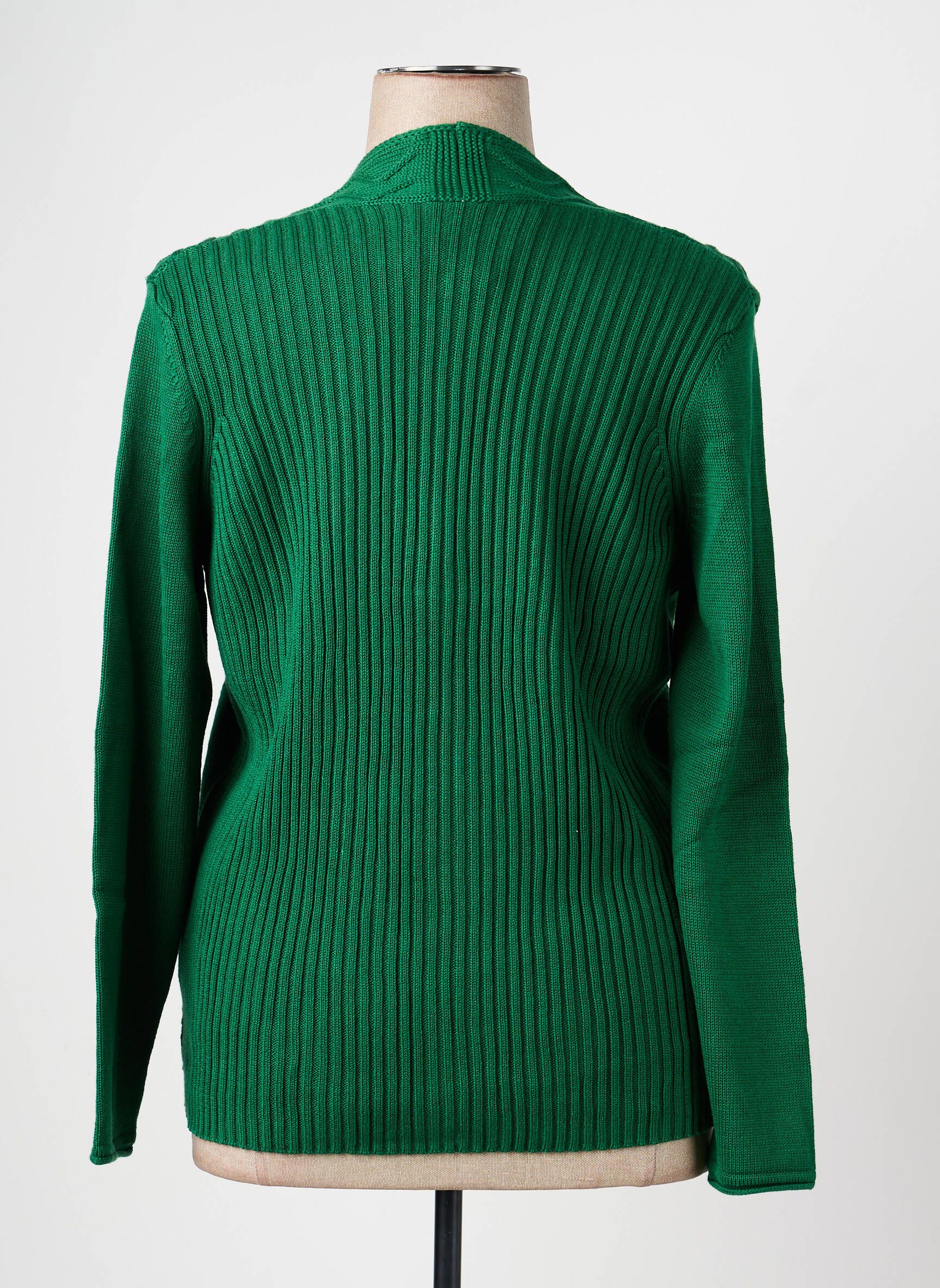 Gilet manches longues coupe cintrée vert OLSEN femme