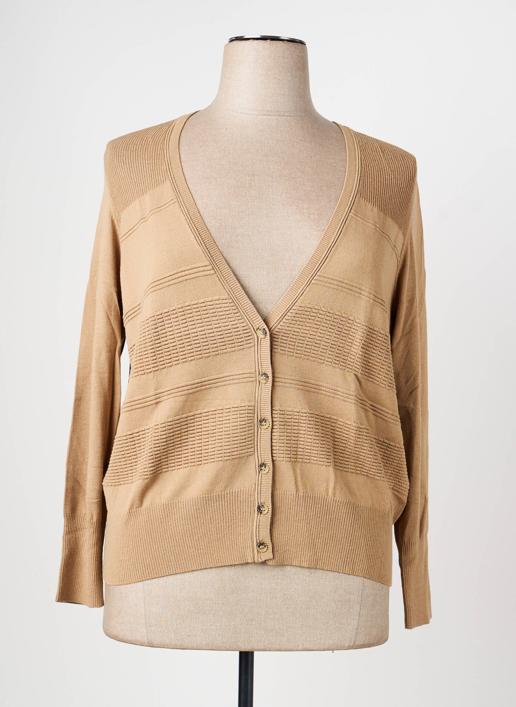 Gilet manches longues fermeture boutonnée sur le devant beige OLSEN femme