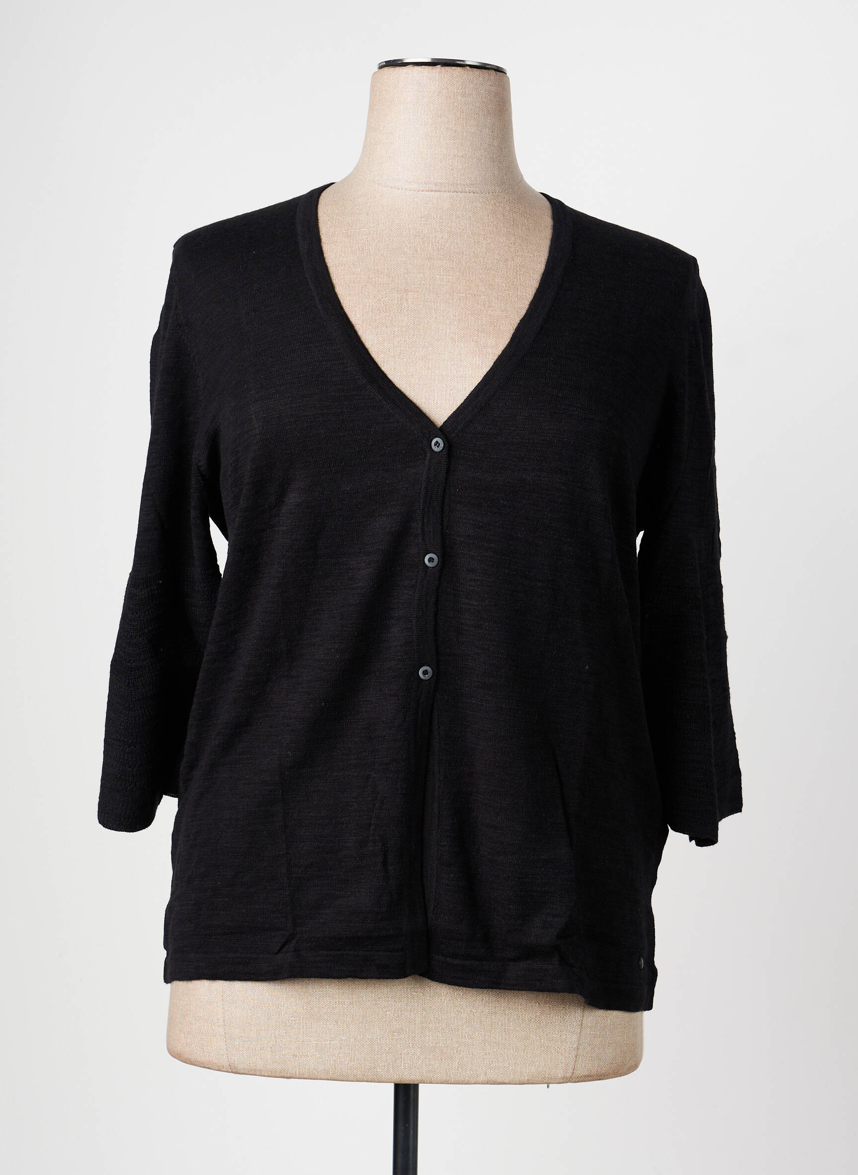 Gilet manches longues fermeture boutonnée sur le devant noir OLSEN femme