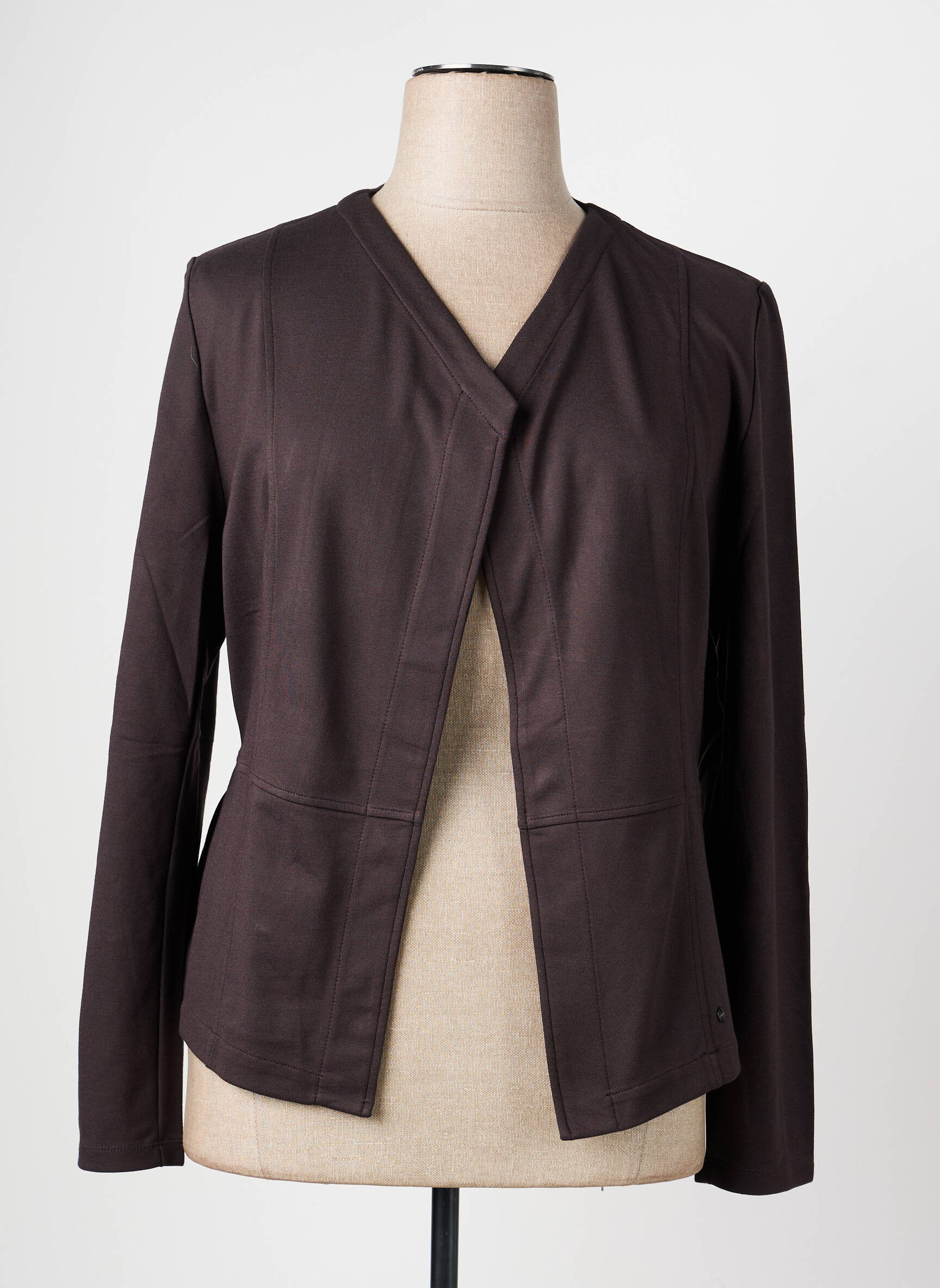 Gilet manches longues coupe cintrée marron OLSEN femme