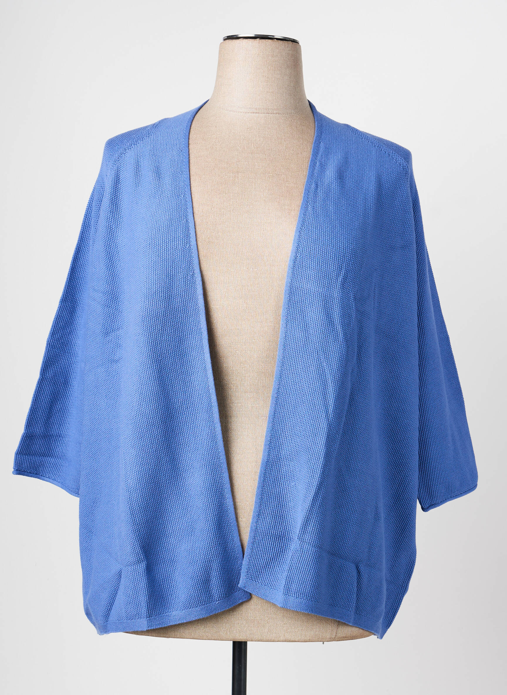 Gilet manches longues col v bleu OLSEN femme