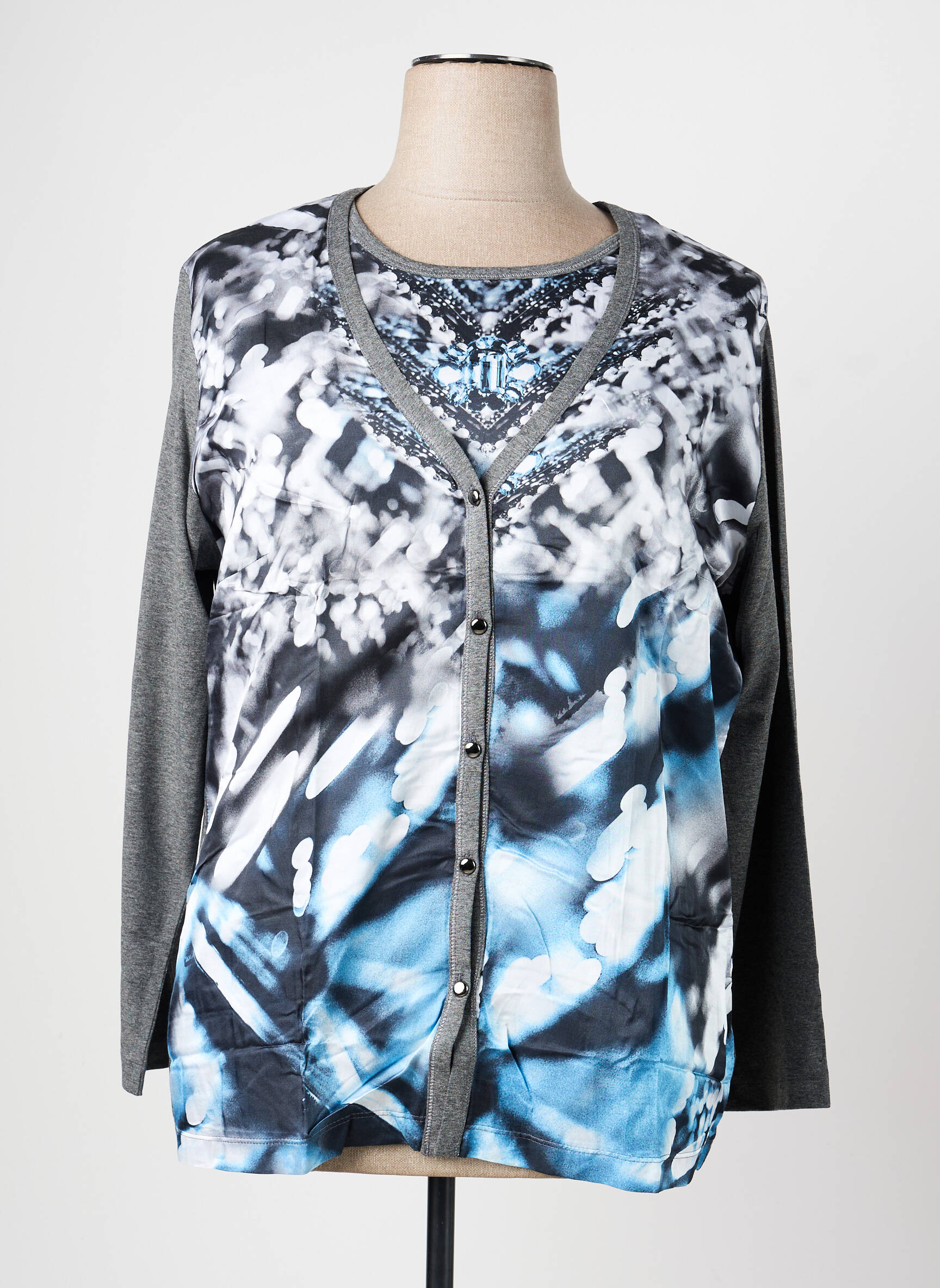 Twin-set imprimé fantaisie gris RABE femme