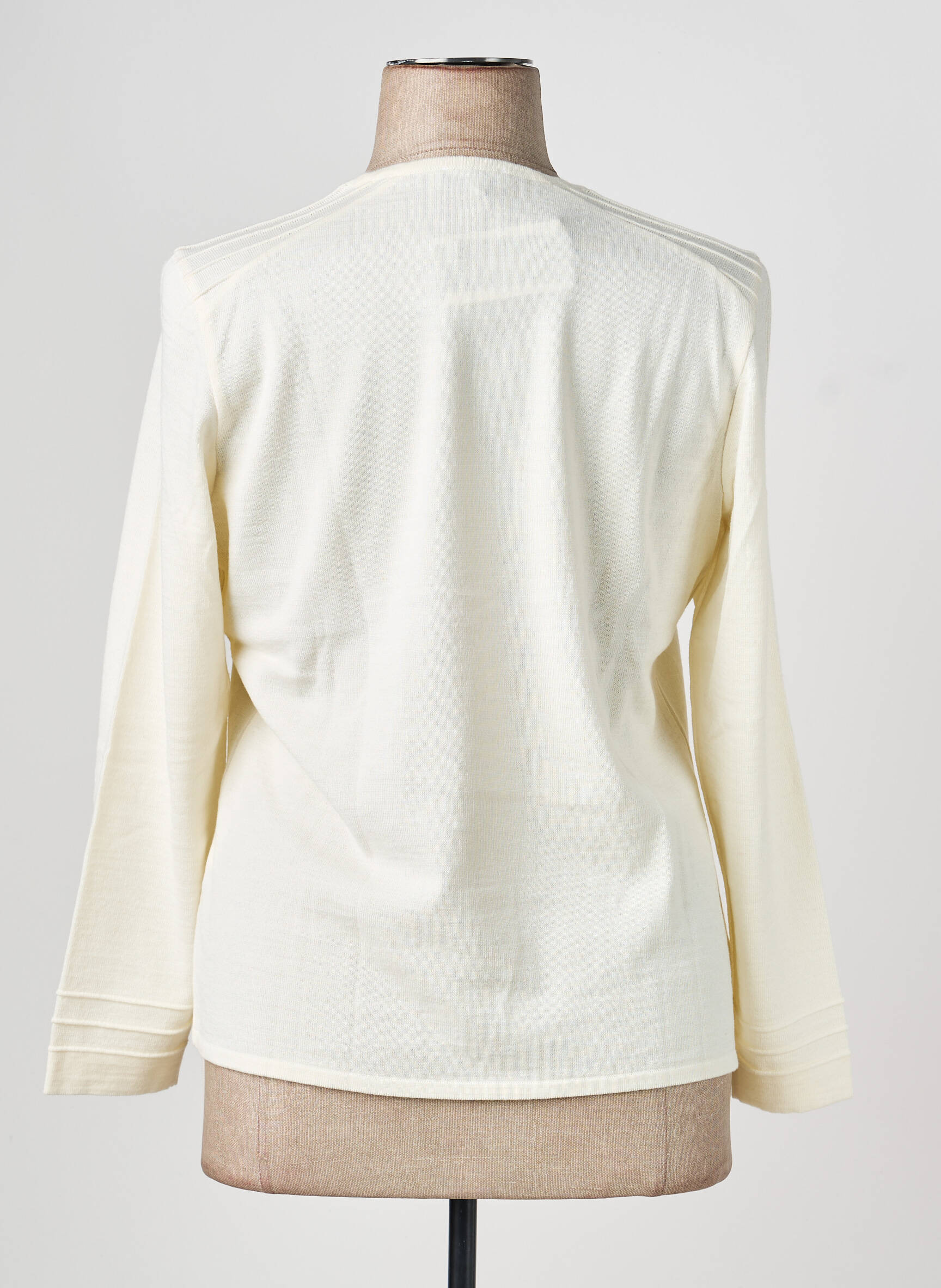 Pull col rond manches longues blanc PAUPORTÉ femme