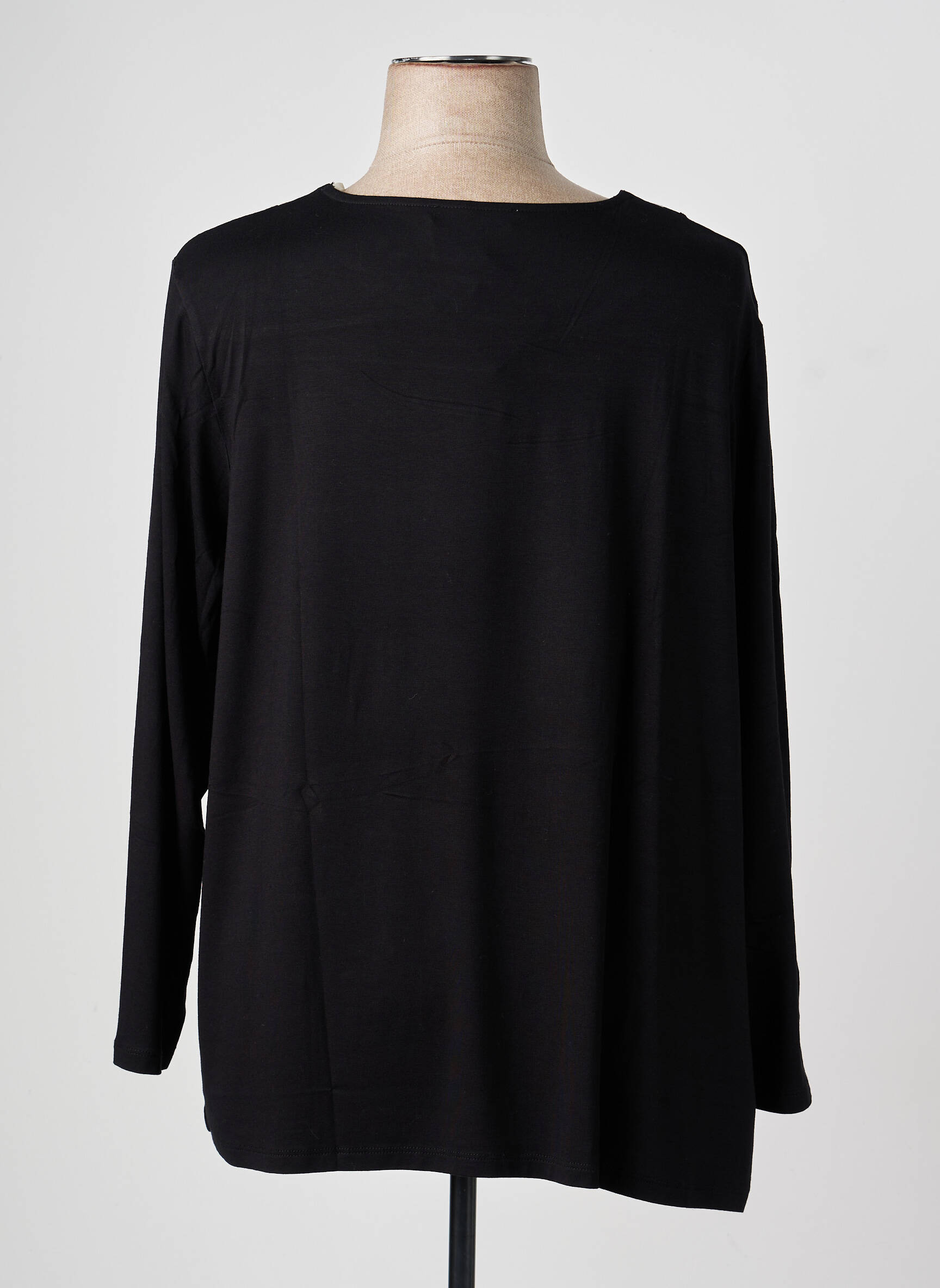 Top imprimé fantaisie manches longues noir CHRISTINE LAURE femme