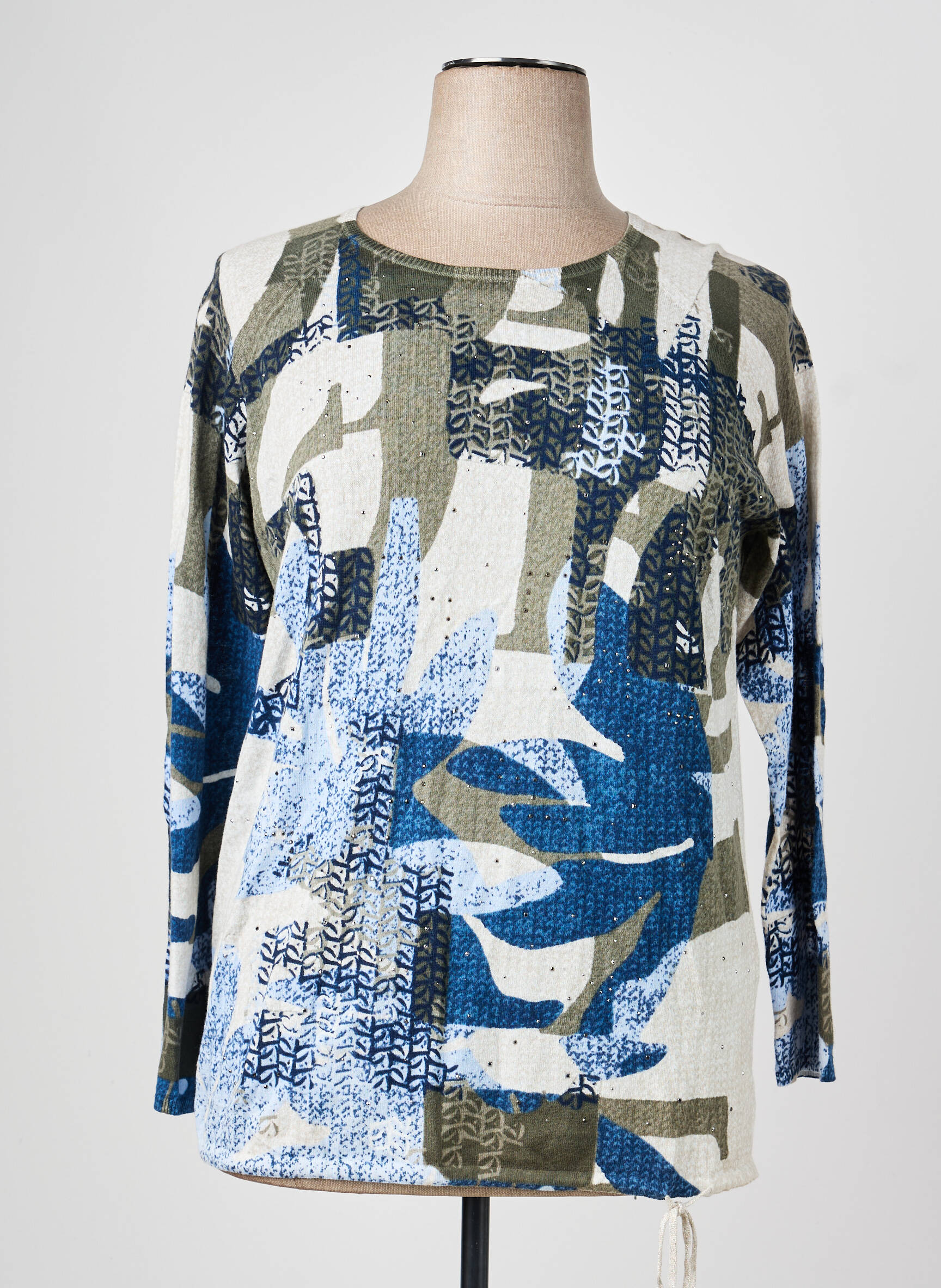 Pull col roulé coupe cintrée manches longues bleu RABE femme