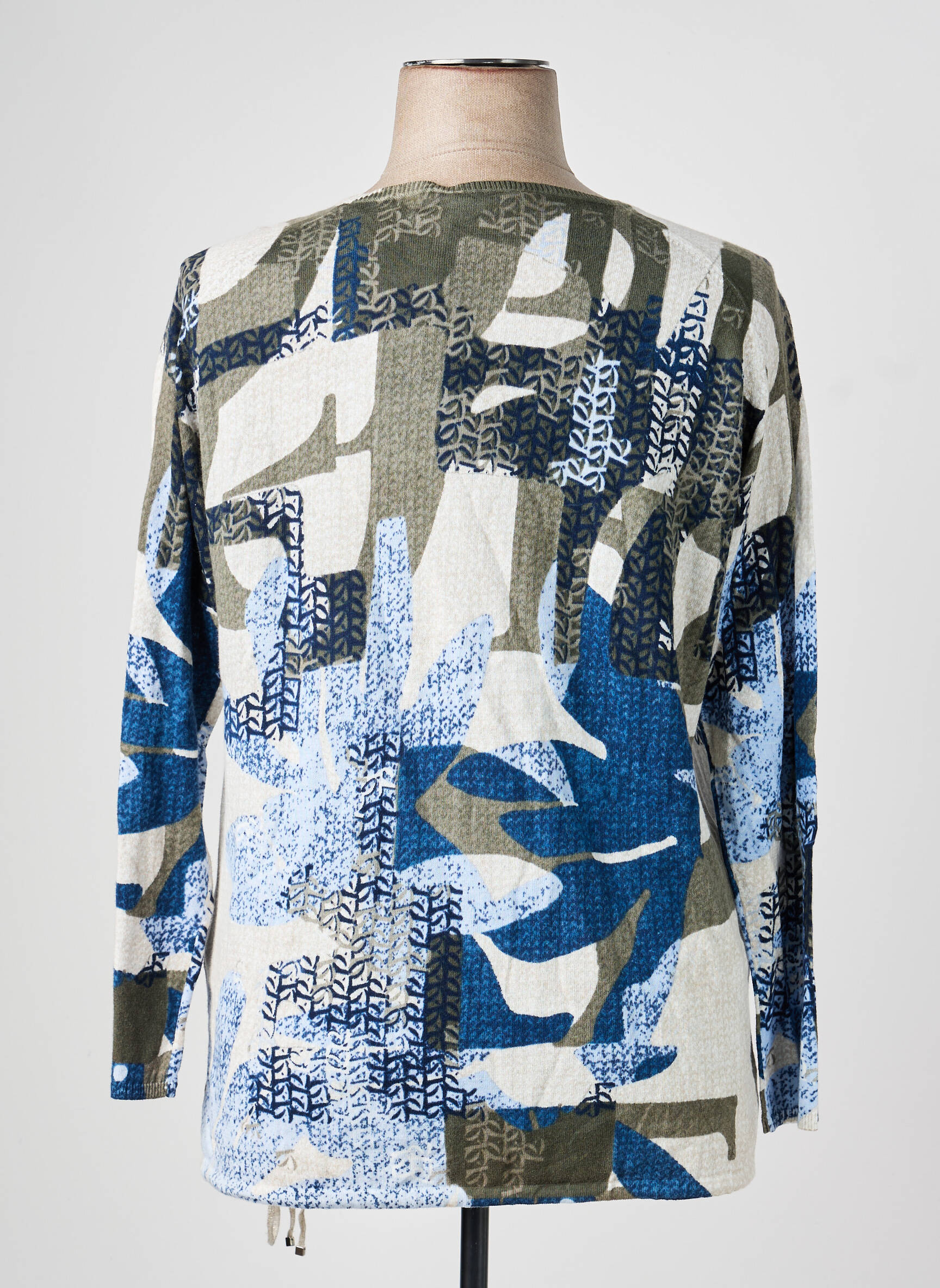 Pull col roulé coupe cintrée manches longues bleu RABE femme