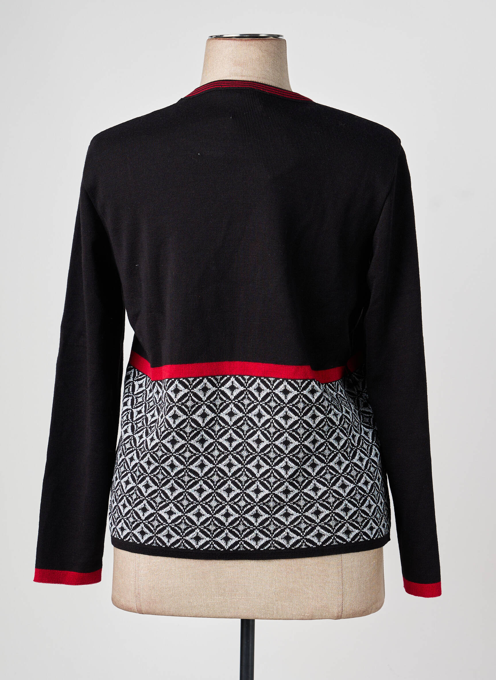 Pull coupe cintrée manches longues noir RODAM femme
