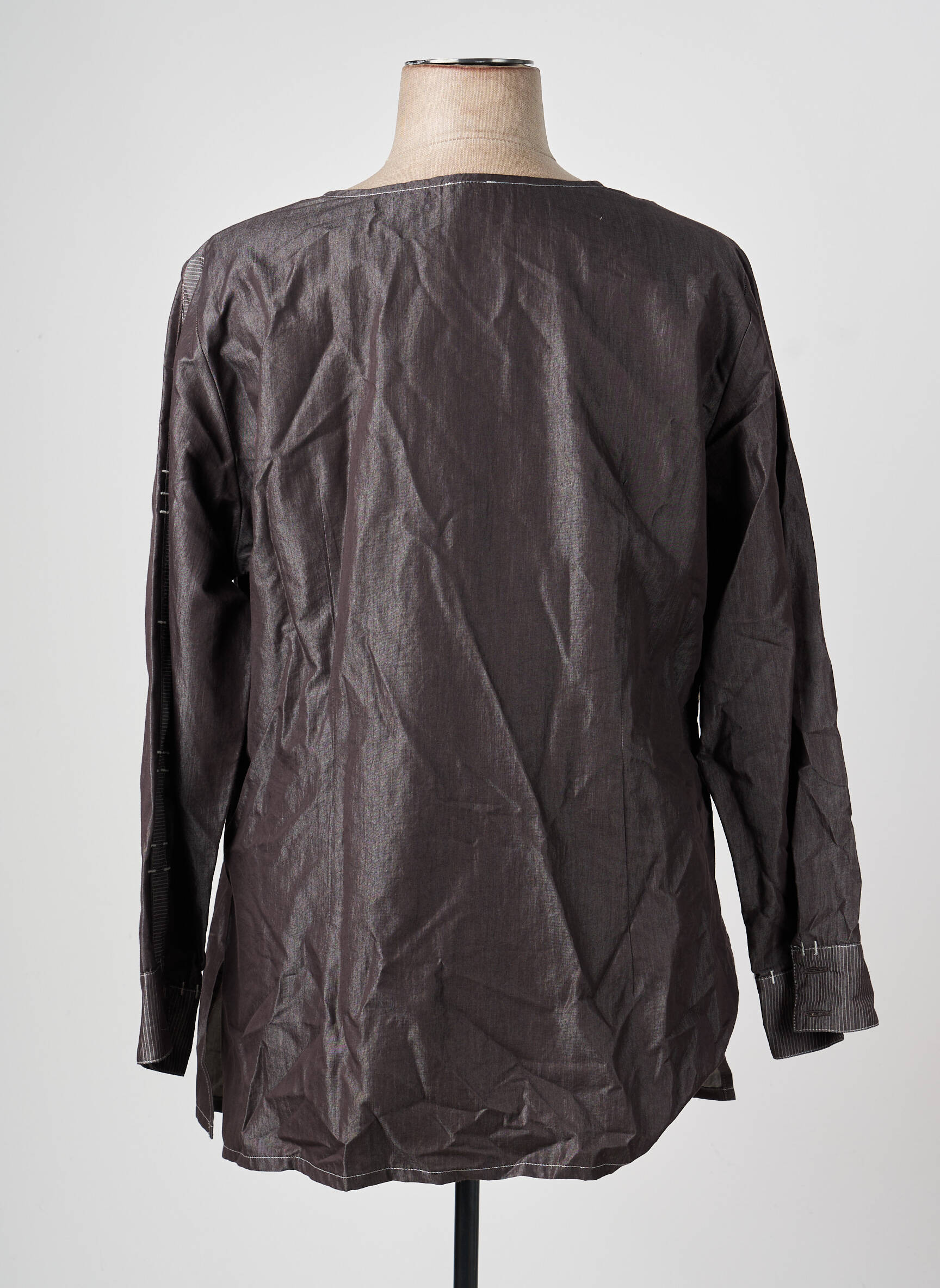 Veste casual col rond gris PAUSE CAFE femme