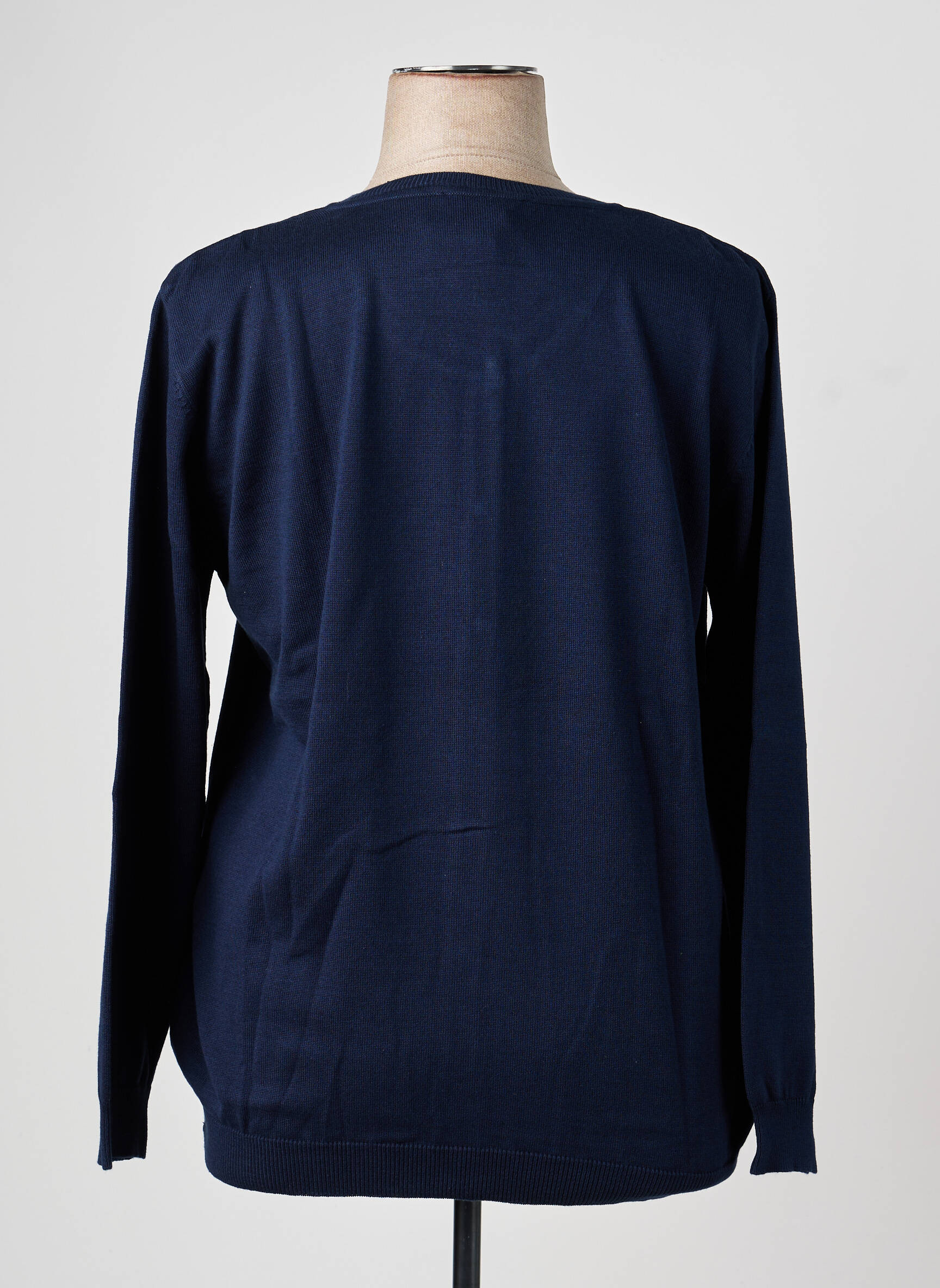 Gilet manches longues col rond bleu GRIFFON femme