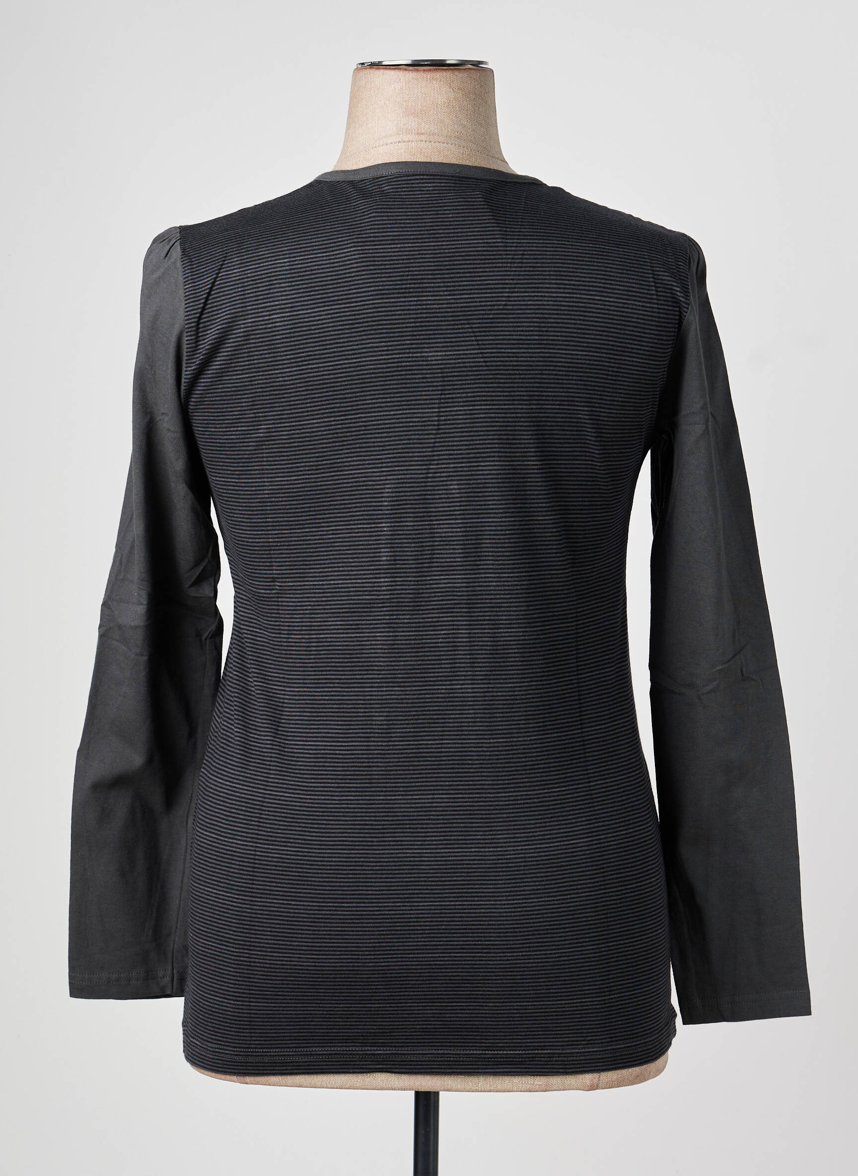 Top imprimé fantaisie manches longues noir KATMAI femme