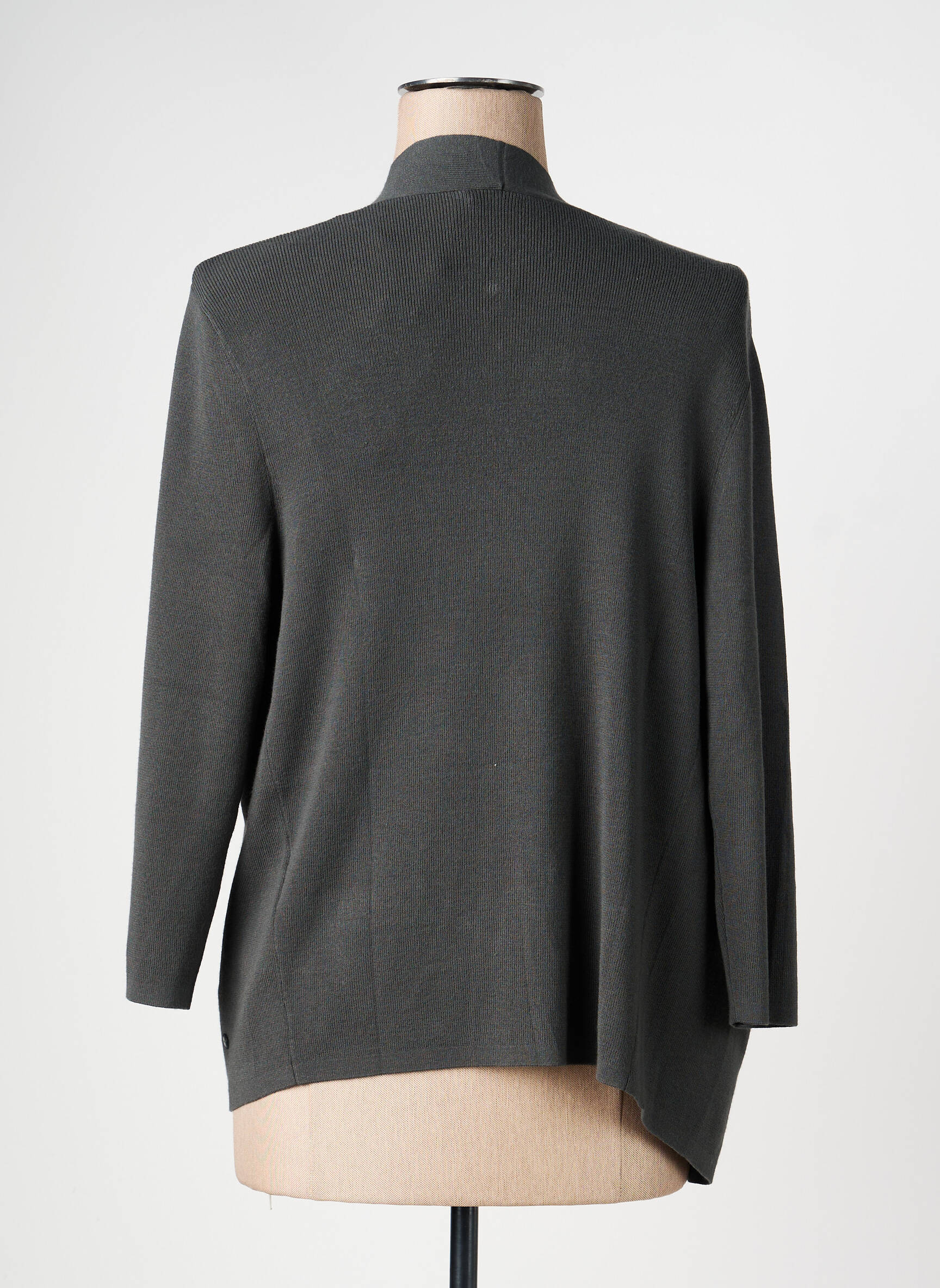 Gilet manches longues col v gris OLSEN femme