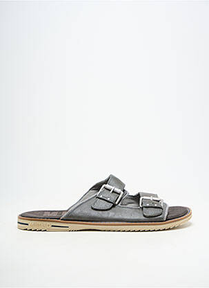 Mules/sabots matière lisse bout ouvert gris MUSTANG homme