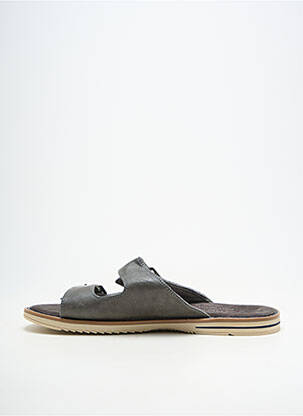 Mules/sabots matière lisse bout ouvert gris MUSTANG homme