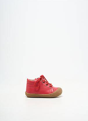 Baskets matière lisse bout rond rouge NATURINO fille