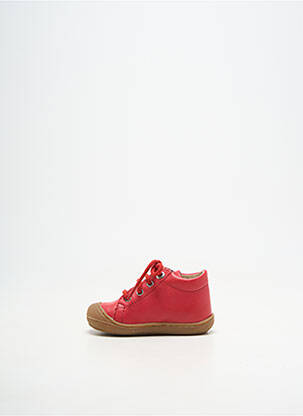 Baskets matière lisse bout rond rouge NATURINO fille