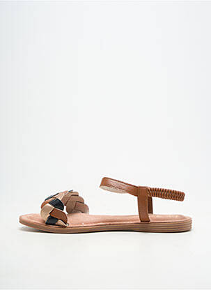 Sandales/nu pieds matière lisse talon plat jusqu'à 3cm marron LPB femme