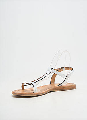 Sandales/nu pieds matière lisse talon plat jusqu'à 3cm blanc LES TROPEZIENNES PAR M.BELARBI femme