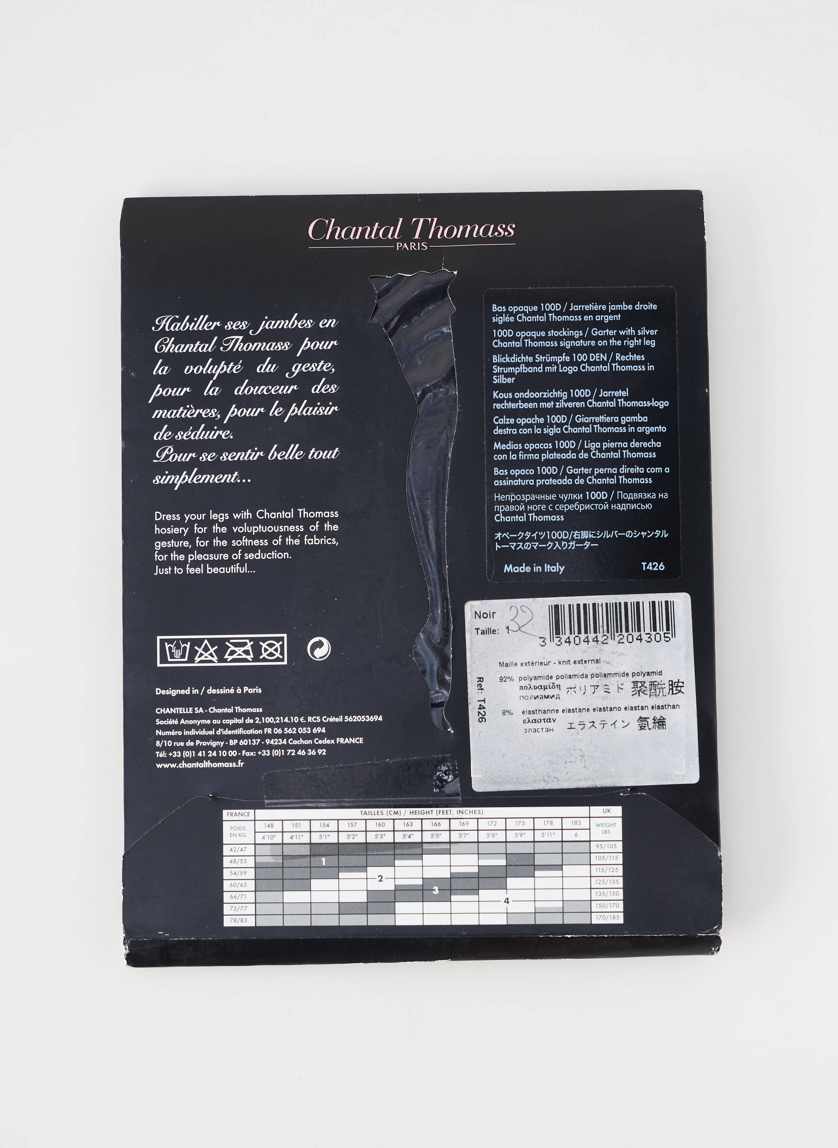Bas stretch noir CHANTAL THOMASS femme