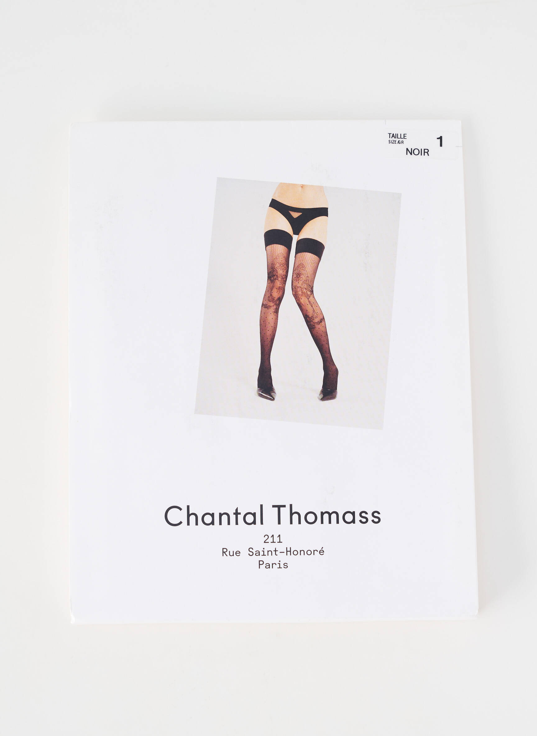 Bas imprimé fantaisie noir CHANTAL THOMASS femme