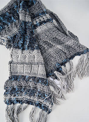 Echarpe maille tricot gris KATMAI femme
