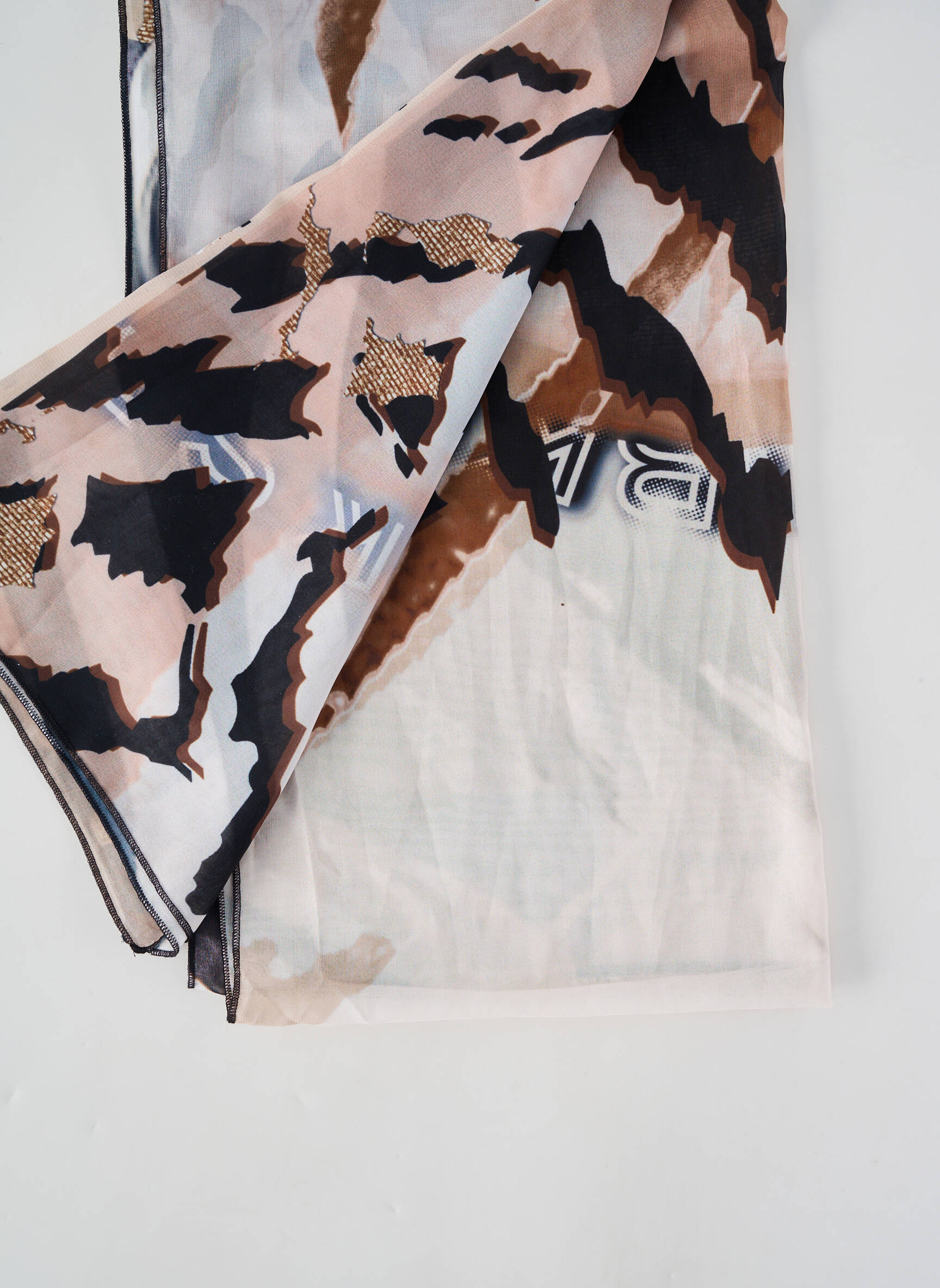 Foulard légère et transparente beige FRANK WALDER femme