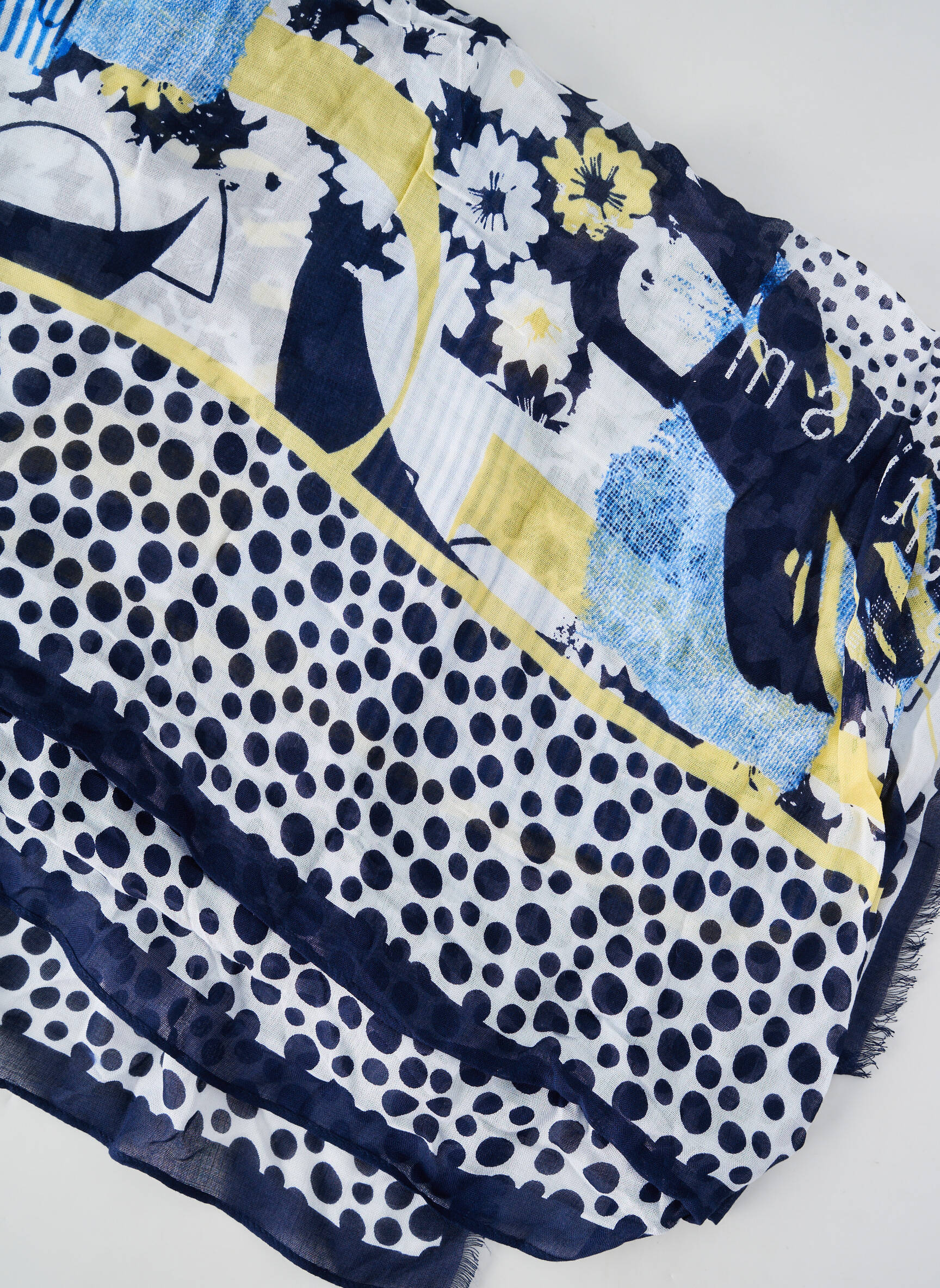 Foulard tissage popeline bleu OLSEN femme