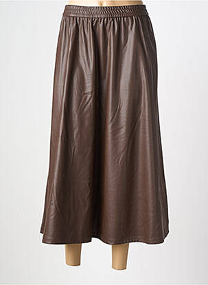 Jupe longue coupe droite marron OBJECT femme