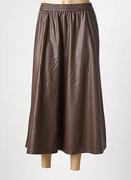 Jupe longue coupe droite marron OBJECT femme