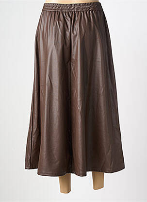 Jupe longue coupe droite marron OBJECT femme