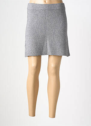 Jupe mi-longue coupe droite gris OBJECT femme
