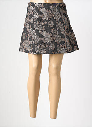 Jupe courte coupe évasée marron OBJECT femme
