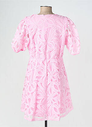 Robe mi-longue coupe fluide manches courtes rose OBJECT femme