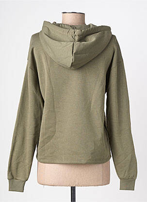 Sweat-shirt à capuche stretch manches longues vert PIECES femme