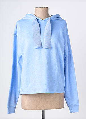 Sweat-shirt à capuche stretch manches longues bleu PIECES femme