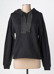 Sweat-shirt à capuche stretch manches longues noir PIECES femme