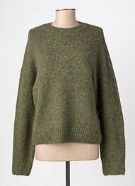 Pull tissage chiné manches longues vert OBJECT femme
