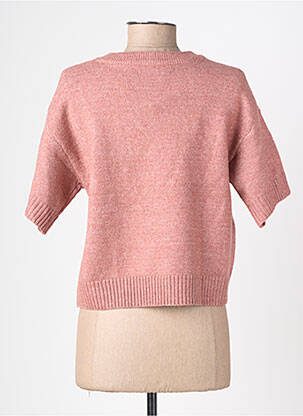 Pull tissage chiné manches courtes rose AN' GE femme
