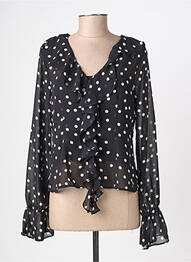 Chemisier tissage crêpe manches longues noir OBJECT femme