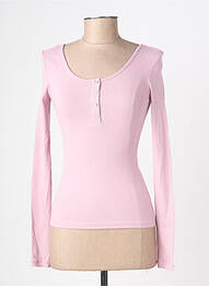 Top stretch manches longues rose PIECES femme