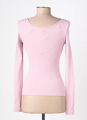 Top tissage jersey manches longues rose PIECES femme