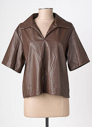 Top manches courtes manches courtes marron OBJECT femme