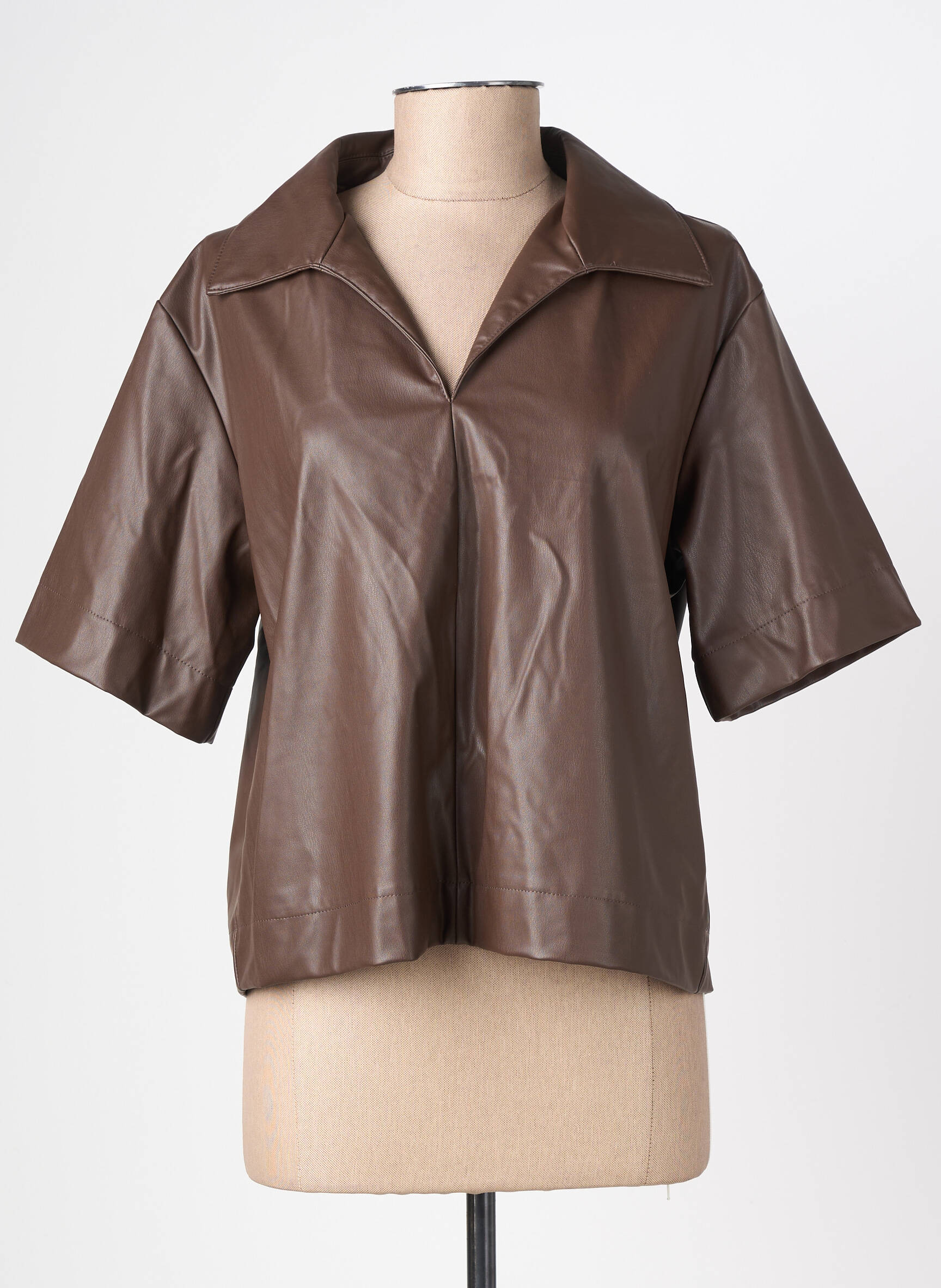 Top manches courtes manches courtes marron OBJECT femme