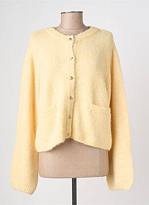 Gilet manches longues fermeture boutonnée sur le devant jaune OBJECT femme