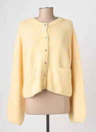 Gilet manches longues fermeture boutonnée sur le devant jaune OBJECT femme