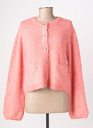 Gilet manches longues fermeture boutonnée sur le devant rose OBJECT femme