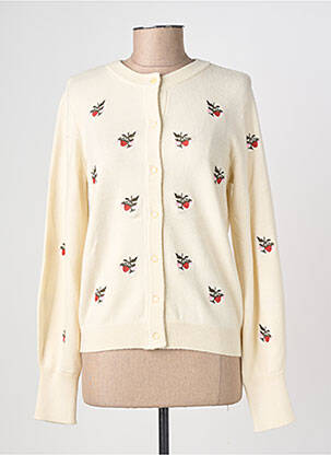 Gilet manches longues fermeture boutonnée sur le devant beige OBJECT femme