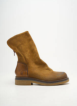 Bottines/boots matière lisse talon plat jusqu'à 3cm marron CASTA femme