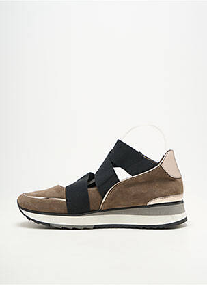 Baskets bout rond talon plat jusqu'à 3cm marron ADIGE femme
