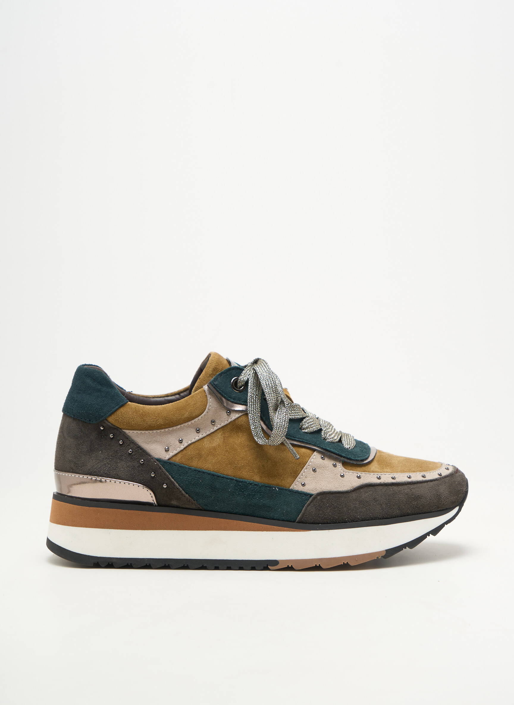 Baskets bout rond talon plat jusqu'à 3cm marron ADIGE femme
